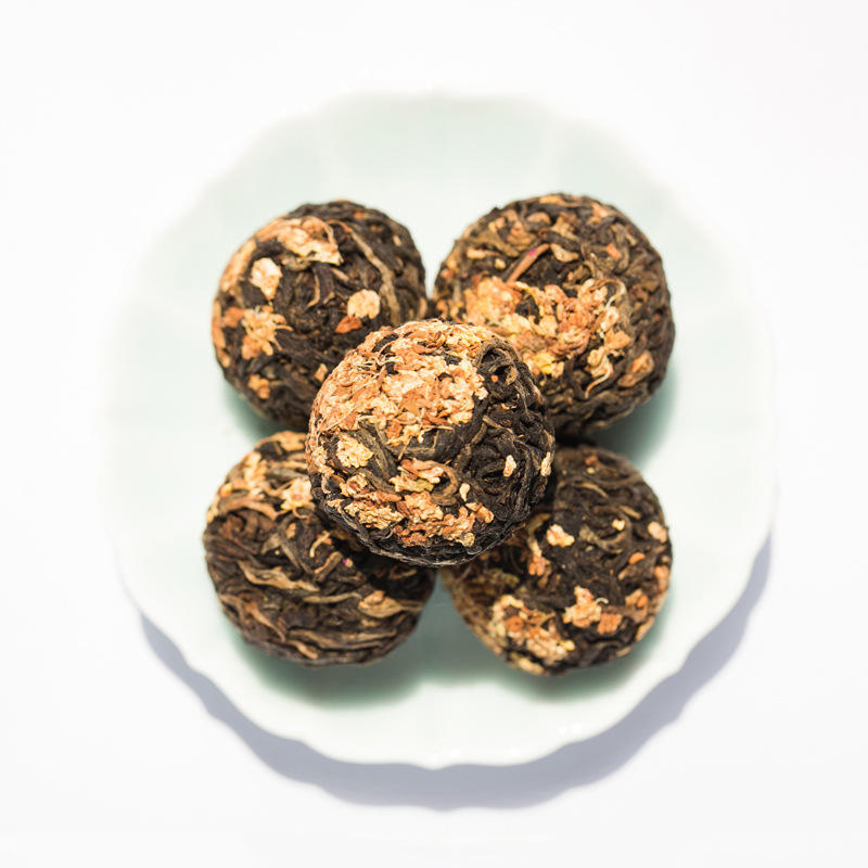 Flavored Yunnan Black Flower Tea Ball Hot Selling Dianhong Flower Dragon Pearls