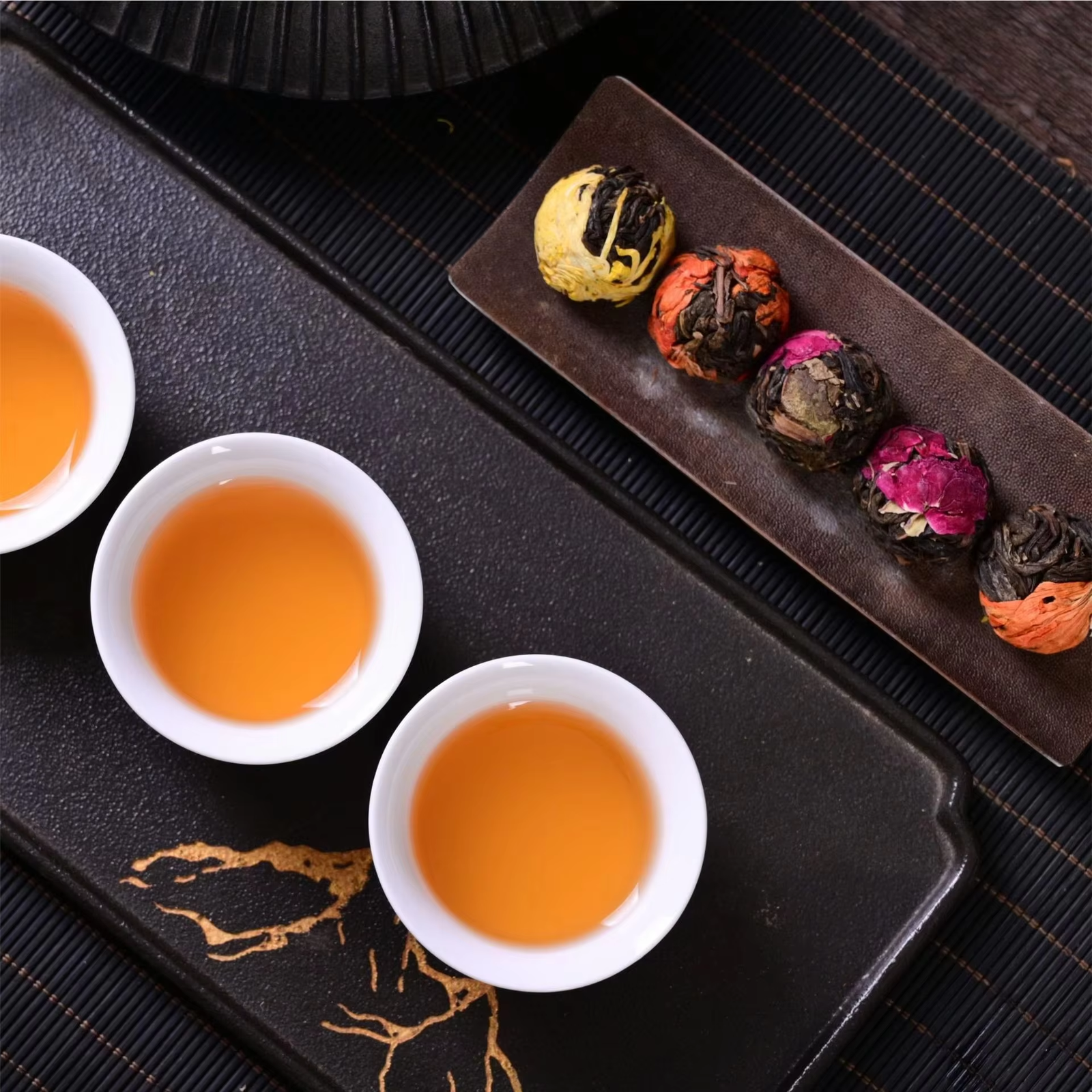 Yunnan Pu'er Fermented Health Tea Handmade Flower Tea Dragon Balls Mixed with 6 Flavors